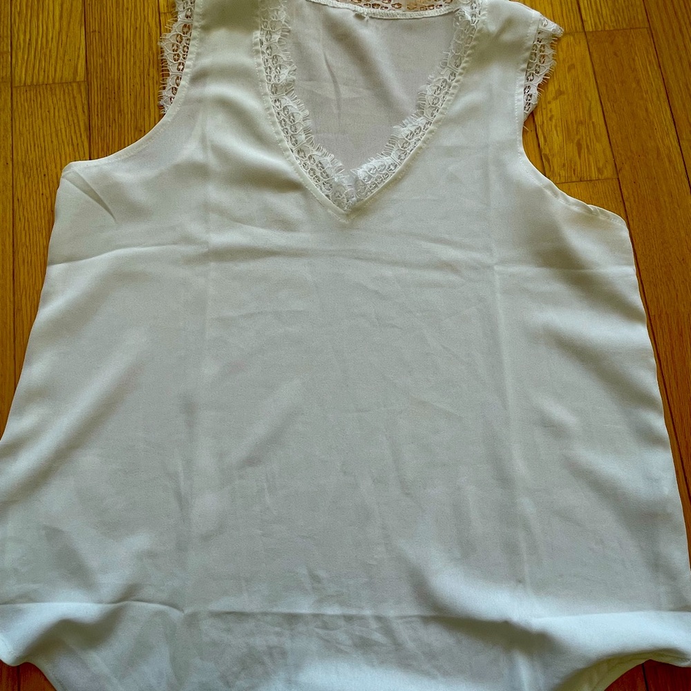 SHEIN lace trimmed tank top